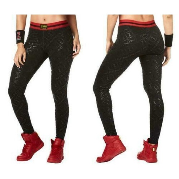 Zumba Black Next Level Long Compression Leggings XS NWT - Picture 1 of 8
